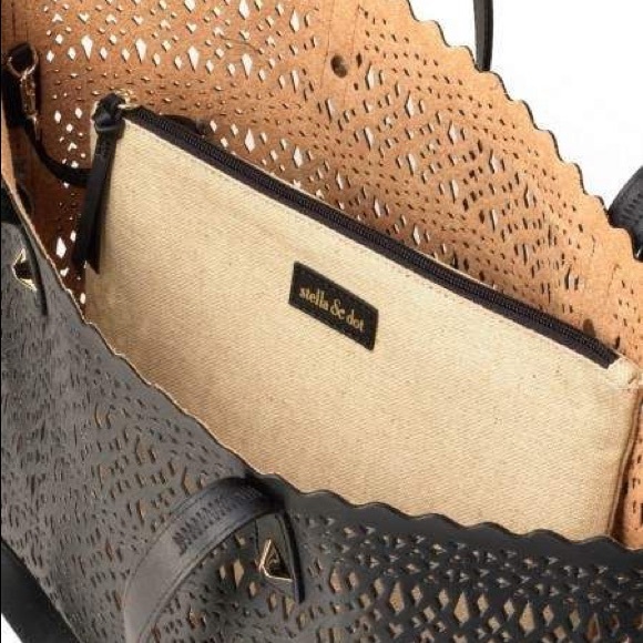 Never used Stella and Dot Black Avalon Tote - Picture 2 of 6